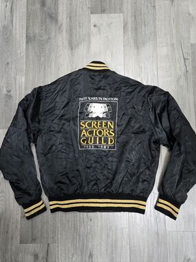 Screen Actors Guild 1983 50th Anniversary Black & Yellow Satin Jacket